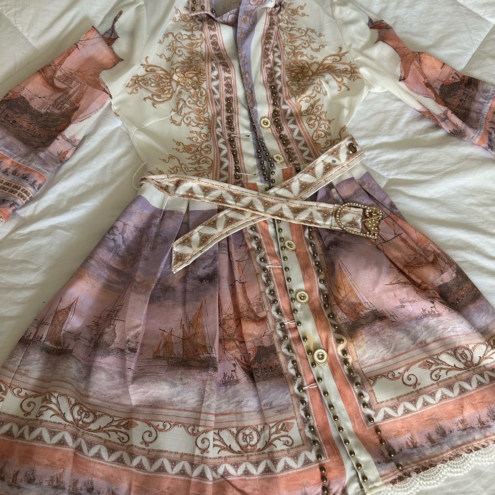 Elegant Multicolor Button-Down Dress